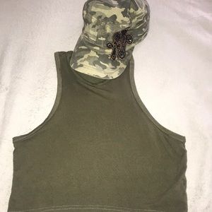 Crop top and matching hat